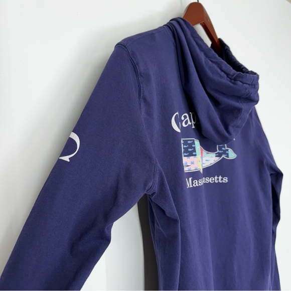 Cuffy's Cape Cod Mass Whale Graphic Fitted Long Sleeve Tee With Hood Size 2XL - Picture 9 of 16